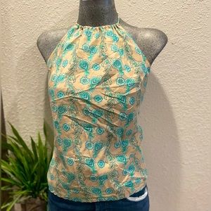 Halter Neck Floral Top Size L by Gap